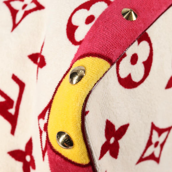 LOUIS VUITTON Cruise line Eponge Tote Bag Pile White M92096 LV Auth sw1167V