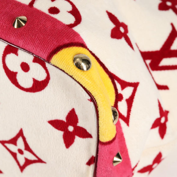 LOUIS VUITTON Cruise line Eponge Tote Bag Pile White M92096 LV Auth sw1167V