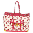 LOUIS VUITTON Cruise line Eponge Tote Bag Pile White M92096 LV Auth sw1167V-13