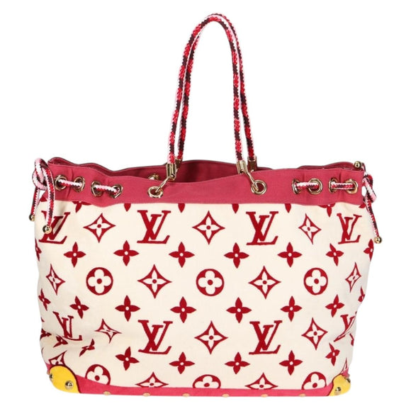 LOUIS VUITTON Cruise line Eponge Tote Bag Pile White M92096 LV Auth sw1167V