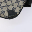 GUCCI GG Supreme Clutch Bag PVC Navy Gold 156 02 075 Auth sw1174-10