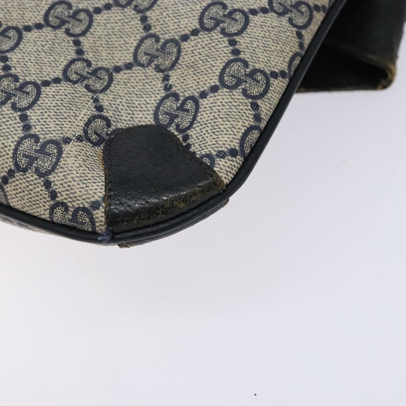 GUCCI GG Supreme Clutch Bag PVC Navy Gold 156 02 075 Auth sw1174