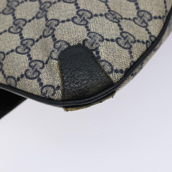 GUCCI GG Supreme Clutch Bag PVC Navy Gold 156 02 075 Auth sw1174