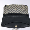 GUCCI GG Supreme Clutch Bag PVC Navy Gold 156 02 075 Auth sw1174-13