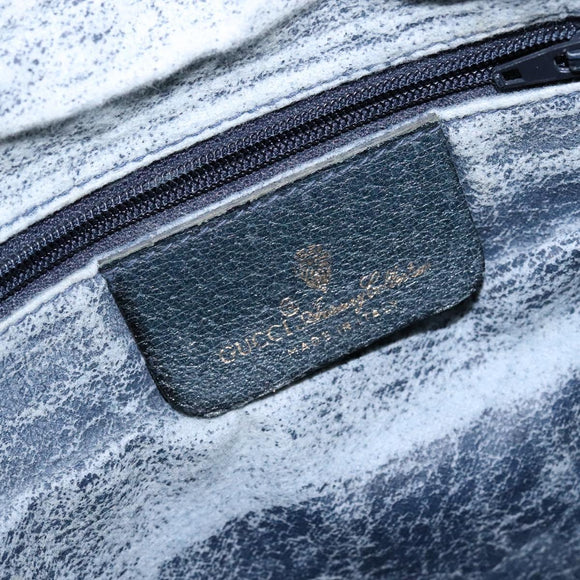 GUCCI GG Supreme Clutch Bag PVC Navy Gold 156 02 075 Auth sw1174