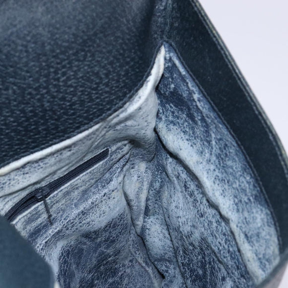 GUCCI GG Supreme Clutch Bag PVC Navy Gold 156 02 075 Auth sw1174