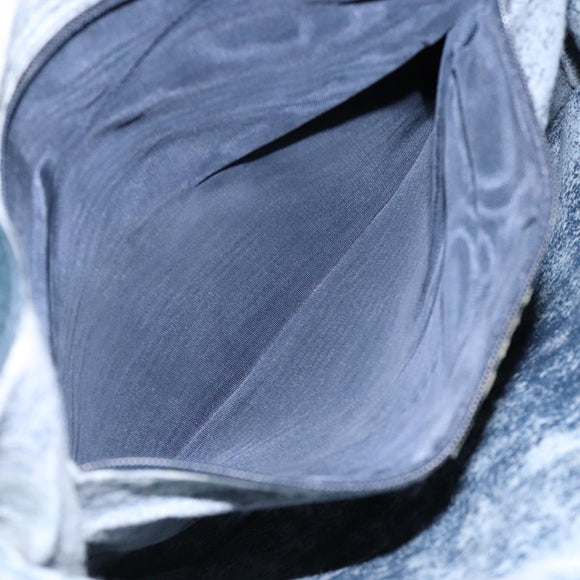 GUCCI GG Supreme Clutch Bag PVC Navy Gold 156 02 075 Auth sw1174