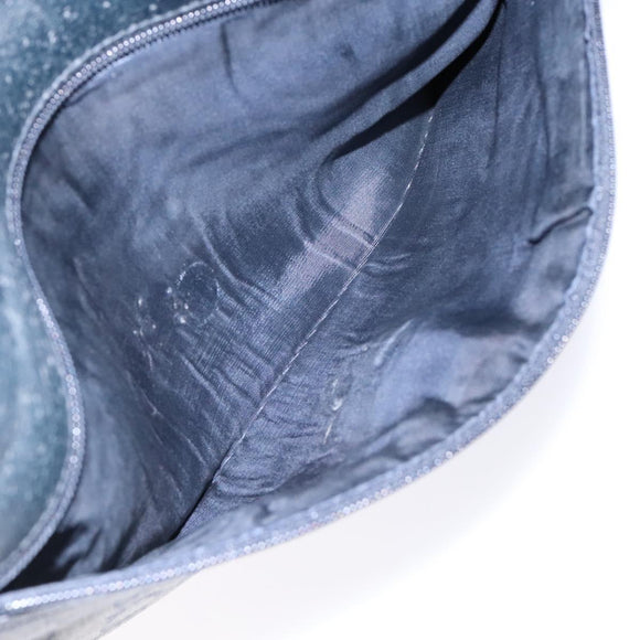 GUCCI GG Supreme Clutch Bag PVC Navy Gold 156 02 075 Auth sw1174