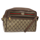 GUCCI GG Supreme Web Sherry Line Bag PVC Beige Gold 56 02 088 Auth sw1180-1