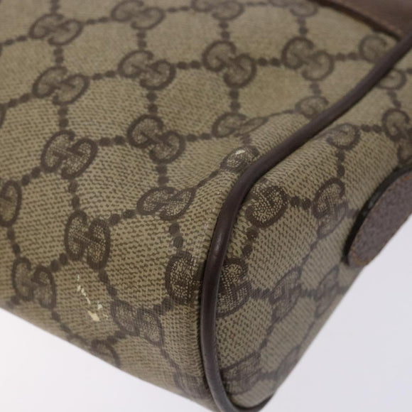 GUCCI GG Supreme Web Sherry Line Bag PVC Beige Gold 56 02 088 Auth sw1180