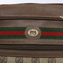 GUCCI GG Supreme Web Sherry Line Bag PVC Beige Gold 56 02 088 Auth sw1180-15