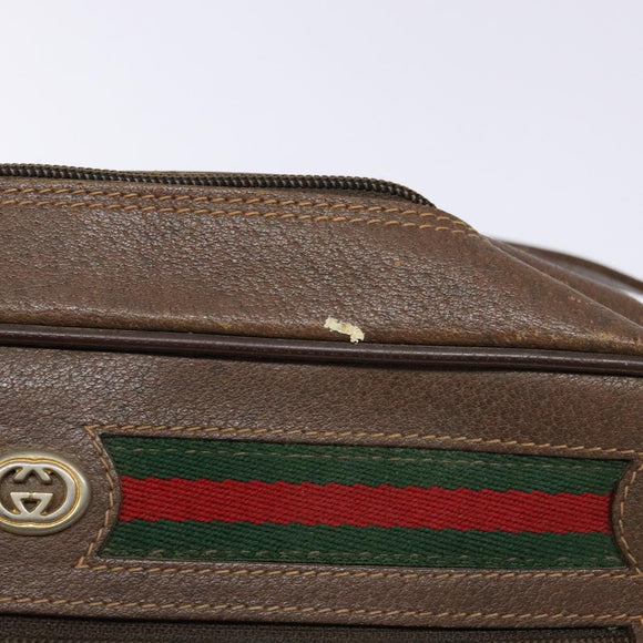 GUCCI GG Supreme Web Sherry Line Bag PVC Beige Gold 56 02 088 Auth sw1180