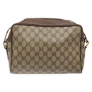 GUCCI GG Supreme Web Sherry Line Bag PVC Beige Gold 56 02 088 Auth sw1180-3