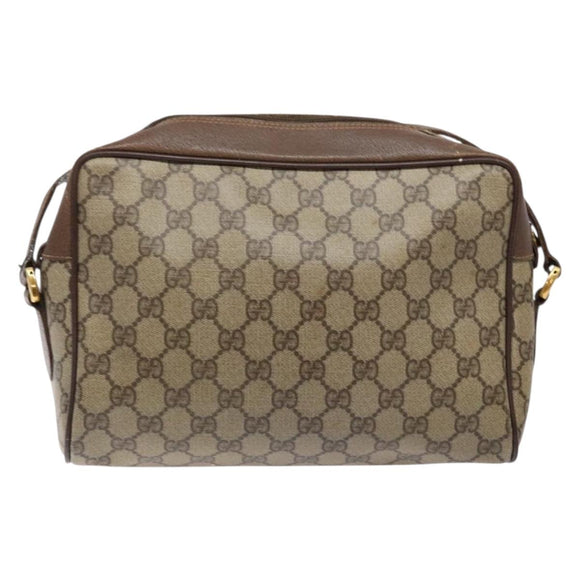 GUCCI GG Supreme Web Sherry Line Bag PVC Beige Gold 56 02 088 Auth sw1180