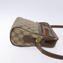GUCCI GG Supreme Web Sherry Line Bag PVC Beige Gold 56 02 088 Auth sw1180-4