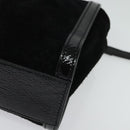 GUCCI Web Sherry Line Hand Bag Suede 2way Black Gold 547551 Auth sw1189-16