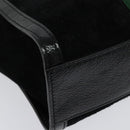 GUCCI Web Sherry Line Hand Bag Suede 2way Black Gold 547551 Auth sw1189-17