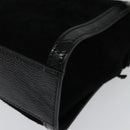 GUCCI Web Sherry Line Hand Bag Suede 2way Black Gold 547551 Auth sw1189-18