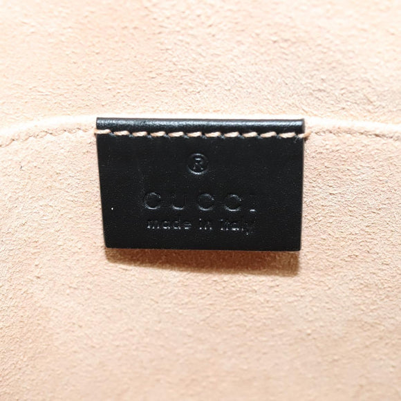 GUCCI Web Sherry Line Hand Bag Suede 2way Black Gold 547551 Auth sw1189