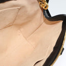 GUCCI Web Sherry Line Hand Bag Suede 2way Black Gold 547551 Auth sw1189-20