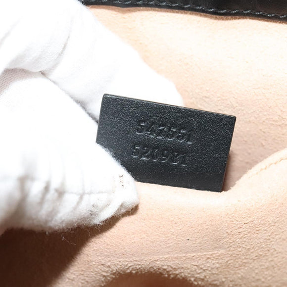 GUCCI Web Sherry Line Hand Bag Suede 2way Black Gold 547551 Auth sw1189