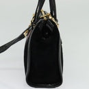 GUCCI Web Sherry Line Hand Bag Suede 2way Black Gold 547551 Auth sw1189-5