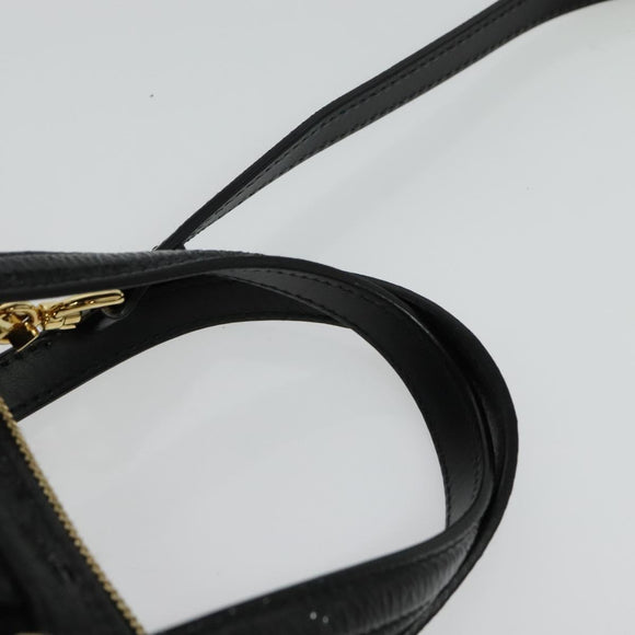 GUCCI Web Sherry Line Hand Bag Suede 2way Black Gold 547551 Auth sw1189