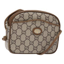 GUCCI GG Plus Supreme Shoulder Bag PVC Beige Gold Auth sw1190-1