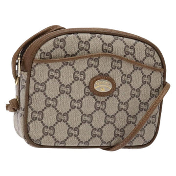 GUCCI GG Plus Supreme Shoulder Bag PVC Beige Gold Auth sw1190