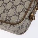 GUCCI GG Plus Supreme Shoulder Bag PVC Beige Gold Auth sw1190-12