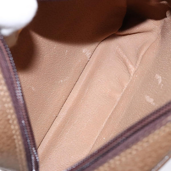 GUCCI GG Plus Supreme Shoulder Bag PVC Beige Gold Auth sw1190