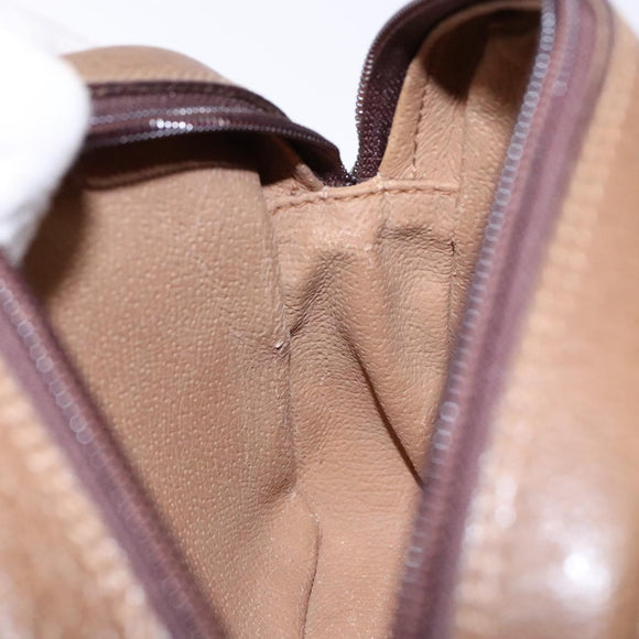 GUCCI GG Plus Supreme Shoulder Bag PVC Beige Gold Auth sw1190