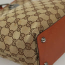 GUCCI GG Canvas Tote Bag Beige Silver 120840 Auth sw1192-9