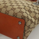 GUCCI GG Canvas Tote Bag Beige Silver 120840 Auth sw1192-14