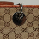 GUCCI GG Canvas Tote Bag Beige Silver 120840 Auth sw1192-17