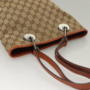 GUCCI GG Canvas Tote Bag Beige Silver 120840 Auth sw1192-6