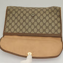 GUCCI GG Supreme Web Sherry Line Clutch Bag PVC Beige Gold 89 01 031 Auth sw1195-9