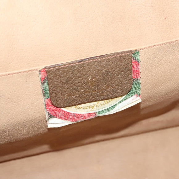 GUCCI GG Supreme Web Sherry Line Clutch Bag PVC Beige Gold 89 01 031 Auth sw1195