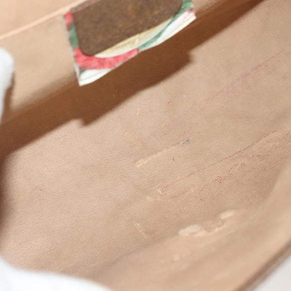 GUCCI GG Supreme Web Sherry Line Clutch Bag PVC Beige Gold 89 01 031 Auth sw1195