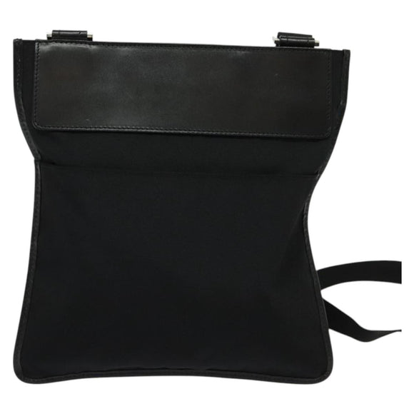 GUCCI Shoulder Bag Nylon Black Silver 019 0348 Auth sw1199