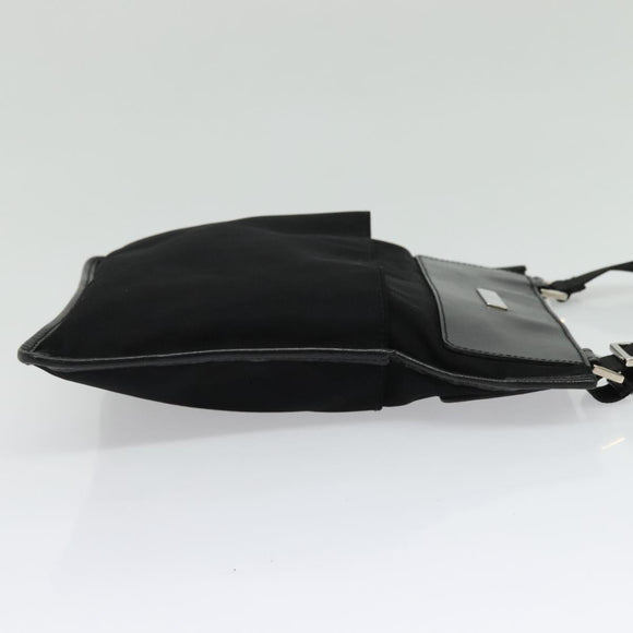 GUCCI Shoulder Bag Nylon Black Silver 019 0348 Auth sw1199