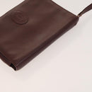 GUCCI Cartier GG Supreme Clutch Bag Leather PVC 2Set Beige Bordeaux Auth sw1201-13