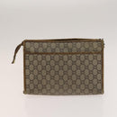 GUCCI Cartier GG Supreme Clutch Bag Leather PVC 2Set Beige Bordeaux Auth sw1201-3