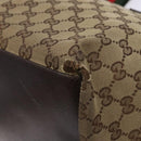 GUCCI GG Canvas Web Sherry Line Tote Bag Beige Silver 131230 Auth sw1202-9