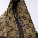 GUCCI GG Canvas Web Sherry Line Tote Bag Beige Silver 131230 Auth sw1202-10