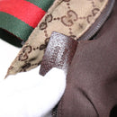 GUCCI GG Canvas Web Sherry Line Tote Bag Beige Silver 131230 Auth sw1202-12