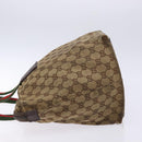 GUCCI GG Canvas Web Sherry Line Tote Bag Beige Silver 131230 Auth sw1202-4