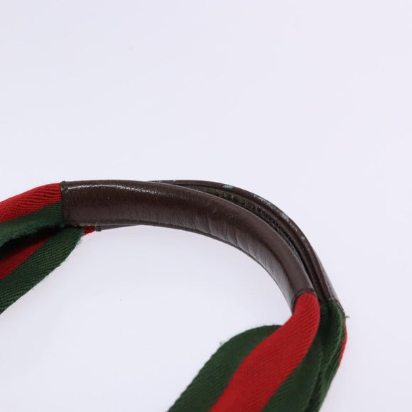 GUCCI GG Canvas Web Sherry Line Tote Bag Beige Silver 131230 Auth sw1202