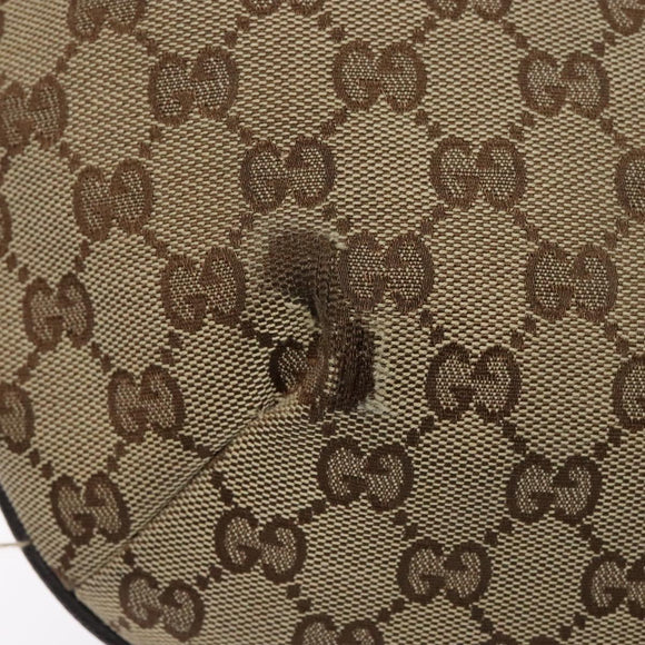 GUCCI GG Canvas Web Sherry Line Shoulder Bag Beige Silver 181092 Auth sw1203