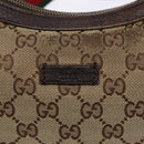GUCCI GG Canvas Web Sherry Line Shoulder Bag Beige Silver 181092 Auth sw1203-16